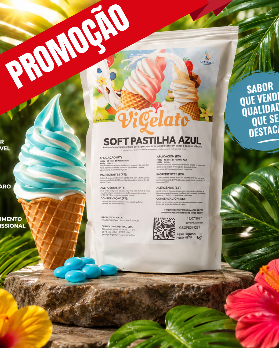 PROMOÇÃO gelado pastilha azul