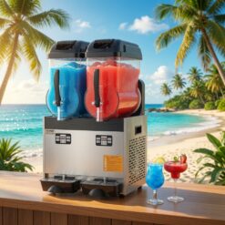 Máquina de Raspadinha Comercial VEVOR, Máquina de Bebidas Geladas com Tanque Duplo de 12Lx2, Prepara 96 Copos de Margarita e Smoothie em Aço Inoxidável, Ideal para Festas em Casa, Restaurantes, Cafés e Bares